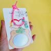 Espejo acrílico de dibujos animados con forma creativa, lindo espejo de maquillaje de tulipán, corazón de niña, espejo de maquillaje portátil, llavero