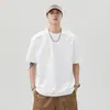 280g Verano Nuevo Camiseta de Manga Corta para Hombre Marca de Moda Resistente Casual Versátil Media Manga Estilo High Street Americano Top para Hombre