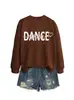 Amazon Wish Site Independente Moda Versátil Confortável Estiloso Feminino Nana Dance Coração Forma de Coração Outono Inverno Moletom
