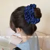 Goma para el pelo scrunchie de tela estampada estilo retro vintage con pedrería de cielo estrellado de alta gama y estampado de moño de color sólido