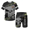 Novo Conjunto Esportivo de Verão Forças Especiais da Ucrânia Conjunto de Camiseta de Manga Curta com Shorts Roupa Esportiva Camuflada