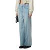Jeans Vintage de Perna Larga Estilo Americano Mop Lavado Velho Cintura Alta Calças Mais Soltas