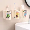 Soporte magnético para cepillos de dientes, estante para cepillos de dientes de pared sin taladro, vaso para enjuague bucal invertido, vaso de cepillo de dientes de dibujos animados, para padres e hijos