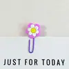 Lindo Flor PVC Caucho Suave Clip de Papel Creativo Dibujos Animados Marcador Broche Estudiante Oficina Papelería Decoración Colorida