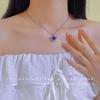 Collar Sin Decoloración Verano para Mujer Celebridad de Internet Amor Zircón Flor Zircón Sensible a la Temperatura que Cambia de Color Moda Cadena para Clavícula Collar Joyería
