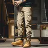 Pantalones de Trabajo Verdes Militares Americanos para Hombre Sueltos Modernos Marca Otoño/Invierno Pantalones Jogger para Hombre Bolsillos Múltiples Pantalones Casuales para Exteriores Hombre