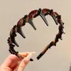 Diadema Ondulada Estilo Coreano para Mujer, Felpa Leopard Print Esponjosa y Elevadora, Pinza para el Pelo Dual con Dientes, Estilo Versátil y Elegante