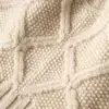 Cachemira 2025 Otoño e Invierno Nuevo Sombrero Trenzado Cálido para Exterior con Protección para las Orejas con Bola de Pelo de Rombos Sombrero Casual de Punto para Mujer
