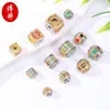 Xizang Prata Duas Cores Seis Caracteres Mantra Cilindro Contas Espaçadoras DIY Pulseira Caseira Pulseira Acessórios de Material de Contas Soltas
