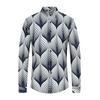 Comércio exterior novo dos homens lapela não- passar a ferro camisa de manga comprida tendência impressão digital casual camisa slim 3009