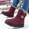 Botas de Nieve Nuevas para Mujer de Otoño e Invierno Múltiples Colores Disponibles Bloqueo de Temperatura Forro de Felpa Mixto Físico Lote Grueso Protección contra el Frío Zapatos de Algodón