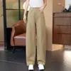 Pantalones Casuales de Otoño Personalizados para Mujer Cintura Alta Pierna Recta Pierna de Tijera Adelgazantes Versátil Caída Muestra la Longitud de la Pierna Para Ir al Trabajo Diario