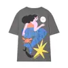 Camiseta Top de Moda Elegante para Mujer Estilo Europeo y Americano Transfronterizo 2026 Nuevo Estampado con Efecto Lavado Wholesale 0085063