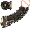 Estuche para pene Spiny Mace con triple cierre de cristal y anillo de retardo extendido, artículos sexuales para adultos