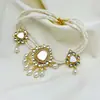 Estilo Palacio Retro Collar de Perlas Collar de Flor de Diamante Novia Vestido de Boda Dama de Honor Gargantilla Pendientes