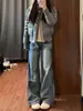 Jeans rectos retro para adelgazar estilo Hong Kong, nuevos pantalones de pierna ancha sueltos para mujer de cintura alta que caen hasta el suelo 2026
