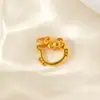 Accesorios Antiguos Vietnamitas de Oro de Arena Alta Retención de Color Cuentas Espaciadoras Colgante de Zirconio Incrustado de Durazno Cadena de Extensión para Pulsera y Collar Joyería DIY