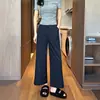 Pantalones blancos de lyocell de pierna ancha para mujer, nuevo estilo de verano 2026, finos, holgados, casuales, con caída, de cintura alta, rectos, cropped