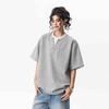 Camiseta de Manga Corta con Cuello en V, Estilo Niche, Dos Piezas Falsas, Versátil y Holgada para Mujer, Versión Coreana 2025, Diseño Cleanfit