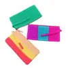 Estojo de Lápis de Silicone de Grande Capacidade Quadrado Portátil À Prova D'água Multifuncional com Zíper Bolsa de Armazenamento para Material Escolar Pode Imprimir Logo Bolsa Criativa