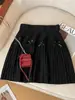Falda de lana gris para mujer, otoño e invierno, de cintura alta, línea A, estilo ballet, plisada, estilo miu, minifalda deportiva