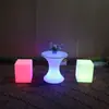 Mesa Redonda Luminosa de Barra LED para Exterior, Balcón, Mesa y Sillas de Ocio, Mesa Móvil Decorativa Minimalista Moderna