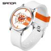 Sanda Nuevo reloj electrónico de silicona roja con escala 3217 estilo simple de moda resistente al agua para hombre y mujer