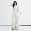 Jeans acampanados de pierna recta de tiro alto para mujer, pantalones largos de pierna ancha ajustados para otoño, nuevos