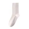Meias Largas 100% Algodão para Mulheres, Meias de Cano Médio para Primavera e Outono, Meias Brancas Longas com Punhos Folgados, Meias para Gestantes, Meias Zhuji