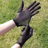 Guantes de Encaje para el Sol de Verano Malla Fina Transpirables Elásticos Negros Sexy Elegantes Calcetines para Manos Protección UV para Exteriores
