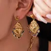 Acero Inoxidable Piedra Natural Borla Corona Corazón Estampado Cerámico DIY Multi-Accesorio Colgante Collar Aretes Set para Mujeres
