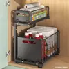Organizador para Debajo del Fregadero de Cocina Estante de Almacenamiento de Doble Capa Extraíble Estante Integrado en Gabinete Organizador de Cajones de Baño