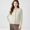 Serie de hilo de punto fino~Suéter de cachemir tejido a punto de ochos con cuello redondo para mujer, suéter de punto suelto, abrigo superior, otoño e invierno