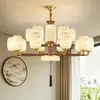 Cobre Completo Nogal Negro Norteamericano Estilo Song Estética Retro Lámpara Colgante para Sala de Estar Comedor Lámpara Colgante para Sala de Té Lámpara Colgante de Espectro Completo