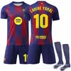 2526 Camiseta de Messi #10 Yamal, Barcelona local amarillo #14 Rashford Kit de fútbol Champions League