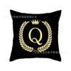 Suministro de ultramar AliExpress wish piel de melocotón poliéster Dorado estampado de letras inglesas funda de almohada decorativa para mirador