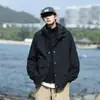 Roupa Masculina Tangkez Nova Coleção Outono Jaqueta Estilo Americano com Capuz, Corta-vento Masculino Casual Versátil para o Dia a Dia, Casaco Estiloso