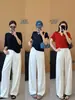 ¡Pantalones de Lino de Lujo! Dos Versiones con Sarga de Alta Proporción Tencel Lino y Costuras Laterales Dobles, Pantalones Casuales, Nuevo Estilo de Verano 126