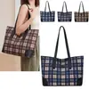 Bolsa Tote Xadrez Novo Estilo Transfronteiriça Bolsa de Ombro Feminina Estilo Coreano Grande Capacidade Bolsa de Braço Bolsa de Mão Simples Feminina para o Dia a Dia
