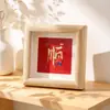 Moldura de Foto 3D Oca de Madeira Paz e Alegria Moldura Vazia Moldura Decorativa com Caligrafia Moldura para Foto 6 polegadas A4 Moldura de Mesa Moldura Vazia