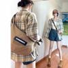 Camisa a cuadros retro estilo americano para mujer, chaqueta fina y holgada de principios de otoño, estilo coreano, estilo occidental, manga larga