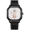 Reloj Popular de Moda de Verano para Hombre con Tecnología Negra, Reloj de Estudiante de Moda, Forma Cuadrada, Correa de Cuero de Alta Gama, Esfera Grande para Hombres y Mujeres