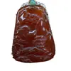 Colgante de Ágata Roja con Diseño de Paisaje para Hombres y Mujeres, Cadena para Suéter de Jaspe Rojo, Colgante de Jade Finamente Tallado con Paisaje