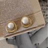 Aretes Geométricos Franceses de Perlas Geométricas para Mujer, Lujo Accesible y Aretes de Alta Gama, Nuevos Aretes Nicho de Moda 2025
