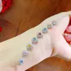 Pulseira de Safira Colorida Natural Prata S925 Diamante Completo Luxo Acessível Gemstone Colorida Bebê Joia de Mão Impecável e Boa Qualidade