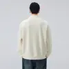 Moletom estilo americano, nova coleção de outono masculina, blusa casual color block de corte solto, camiseta de manga comprida com gola alta e botões, atacado de roupas masculinas