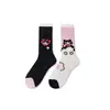 Calcetines de Moda Originales Asimétricos Estilo AB para Mujer Calcetines de Algodón de Verano Zhejiang Arte de Dibujos Animados Personalizado Calcetines de Algodón de Tubo Medio para Hombres y Mujeres