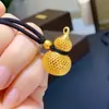 Colgante antiguo chapado en oro con forma de calabaza ahuecada para la familia, regalo para hombres y mujeres, suministro directo de joyería con voz temblorosa