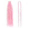 Peluca de Fieltro de Doble Extremo Estilo Europeo y Americano de 24 Pulgadas Trenzas de Ganchillo Hechas a Mano Extensiones de Cabello de Fibra Sintética de Baja Temperatura de un Solo Hilo Trenzas Profundas