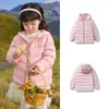 Balabala Roupas Infantis Jaqueta Leve de Penas para Meninos Outono e Inverno Jaqueta com Capuz para Meninas Jaqueta Familiar Impermeável e à Prova de Óleo